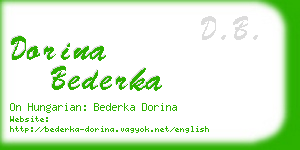 dorina bederka business card